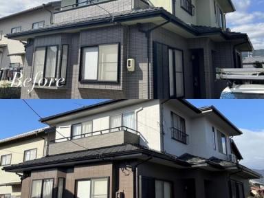 津市安濃町田端上野N様邸ガイソーウォール無機Zで外部塗装工事完工いたしました。